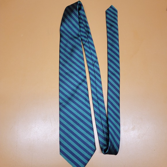 Brooks Brothers Other - Brooks Brothers Silk Tie Green Navy Striped Hand Sewn Made in USA